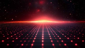 Red Grid Space Wallpaper, 4K Abstract Backgrounds for Desktop