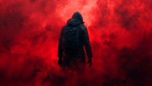 Red Hooded Figure Wallpaper, Mysterious Man Wallpaper, 4k Wallpaper