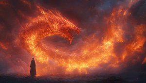 Fiery Dragon Wallpaper: Fantasy Art, 4K, Desktop, Mobile