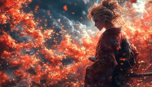 Anime Samurai Wallpaper, Japanese Culture Art, Kimono Girl Wallpaper