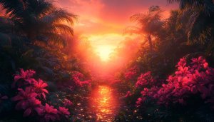 Tropical Sunset Wallpaper, Palm Tree, Nature, 4K, Desktop, Mobile