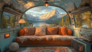 Aesthetic Mountain View RV Wallpaper For Desktop and Mobile