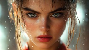 Beautiful Woman Portrait Wallpaper, Wet Skin, 4k Desktop Background