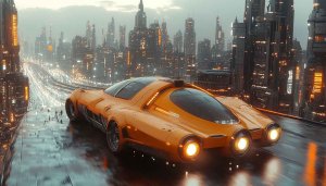 Futuristic City Car Wallpaper, Sci-fi Car, 4k Wallpaper, Laptop Wallpaper