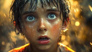 Boy in Rain Wallpaper - Emotional Face Wallpaper 4K HD