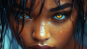 Golden Eyes Beauty Wallpaper, Portrait Wallpaper, 4K Wallpaper Aesthetic