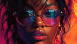 Stylish Woman Wallpaper: African American Woman With Glasses 4k