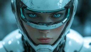 Cyberpunk Girl Wallpaper: Futuristic Female Portrait 4K Desktop Background