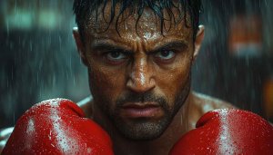 Intense Boxer Wallpaper 4K, Boxing Athlete Portrait, Fight Night