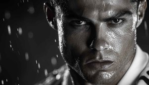 Cristiano Ronaldo Wallpaper: Intense Black and White Portrait