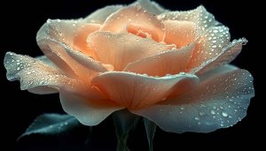 Rose Wallpaper: Peach Rose with Water Droplets 4k Wallpaper