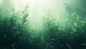 Green Forest Wallpaper: Misty Plants for Desktop & Mobile Backgrounds