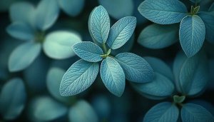 Teal Leaf Wallpaper: Aesthetic Plant Background for Desktop, Mobile, Laptop