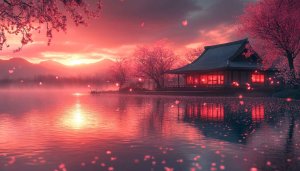 Pink Japanese Cherry Blossom Wallpaper for Desktop and Mobile