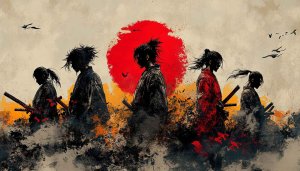 Epic Samurai Warrior Wallpaper: Japanese Art, Aesthetic, 4K Wallpaper