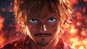 One Piece Shanks Anime Wallpaper 4K - Action, Fire Background