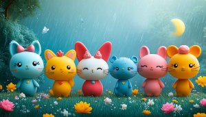 Cute Animal Character Wallpaper - Cartoon Wallpaper, Spring Season
