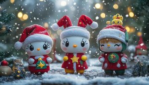 Cute Christmas Character Wallpaper - Festive Holiday Season Backgrounds