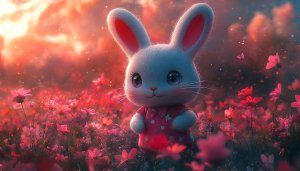Cute Bunny Wallpaper: Spring, Flowers, Desktop, Laptop, 4K, Easter