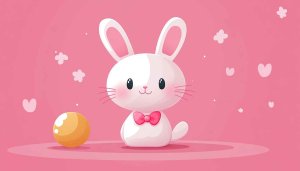 Cute Bunny Wallpaper, Pink Aesthetic, Kawaii Bunny, 4K, for Desktop