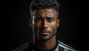 Focused Football Player Wallpaper, Sports Athlete Portrait Wallpaper, 4K