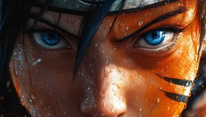 Naruto Anime 4K Wallpaper: Uzumaki Close-up, Blue Eyes Detail