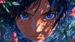 Anime Boy Wallpaper: Blue Eyes, Nature, Artistic, Cool, 4K