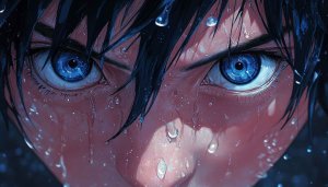 Anime Blue Eyes Crying Wallpaper for Desktop & Mobile [4K]