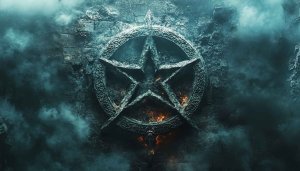 Pentagram Wallpaper: Occult Symbol, Dark Fantasy, Ritual Design Art