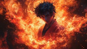 Anime Fire Wallpaper, Burning Man Background, Cool Anime Character Image