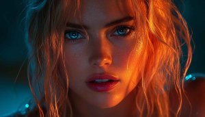 Beautiful Woman Portrait Wallpaper, Blonde Hair, Blue Eyes, 4k