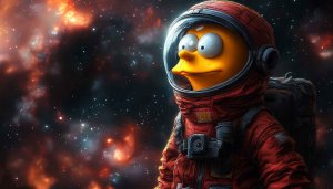 Bart Simpson Astronaut Wallpaper: Space Art, Cartoon Wallpaper, 4K