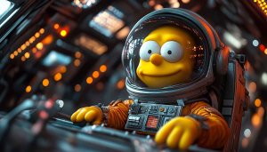 Simpsons Wallpaper: Astronaut Cartoon in Space, High Resolution images