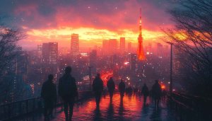 Tokyo Wallpaper, Cityscape View, Sunset, 4K, Desktop Background