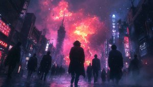 Cyberpunk City Wallpaper, Neon Tokyo Streets, Futuristic Background