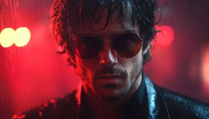 Man with Sunglasses in Rain - Actor Wallpaper 4K