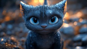 Blue Eyes Cat Wallpaper, Cute Kitten Background for Desktop, Laptop