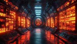 Sci-Fi Tunnel Wallpaper, Futuristic Technology, Data Stream, 4k Wallpaper