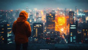 Rainy Cityscape Wallpaper, Urban Night Wallpaper, City Lights Wallpaper