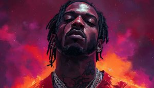 21 Savage Wallpaper, Rapper Illustration Art, 4K Desktop Background