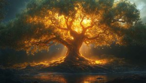 Glowing Tree Wallpaper: Nature, Landscape, Scenery, Desktop, Mobile Backgrounds