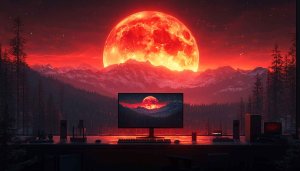 Red Moon Wallpaper: Mountains, Forest, and Desktop Backgrounds