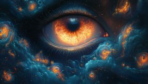 Fiery Eye Galaxy Wallpaper, Abstract Nebula Space Art 4k