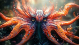 Octopus Wallpaper: Deep Sea Creature, Artistic, 4k Wallpaper for Desktop