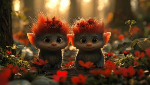 Cute Creatures Wallpaper, Cartoon Character Wallpaper, Forest Background