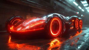 Cyberpunk Car Wallpaper: Futuristic Vehicle, Neon Lights, 4K Resolution
