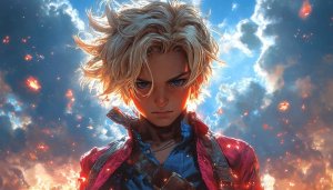 Anime Boy Wallpaper 4K, Blond Hair, Blue Eyes, Fantasy Art