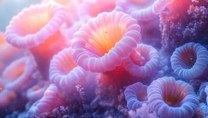 Coral Reef Wallpaper: Pink and Blue Ocean Life, 4k Wallpaper