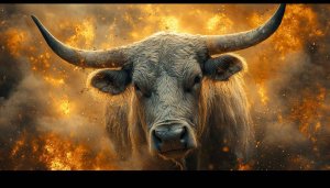 Powerful Bull 4K Wallpaper - Zodiac Animal Background Images