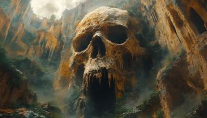Skull Cave Wallpaper, Halloween Wallpaper, Dark Wallpaper, Scary Wallpaper, 4K